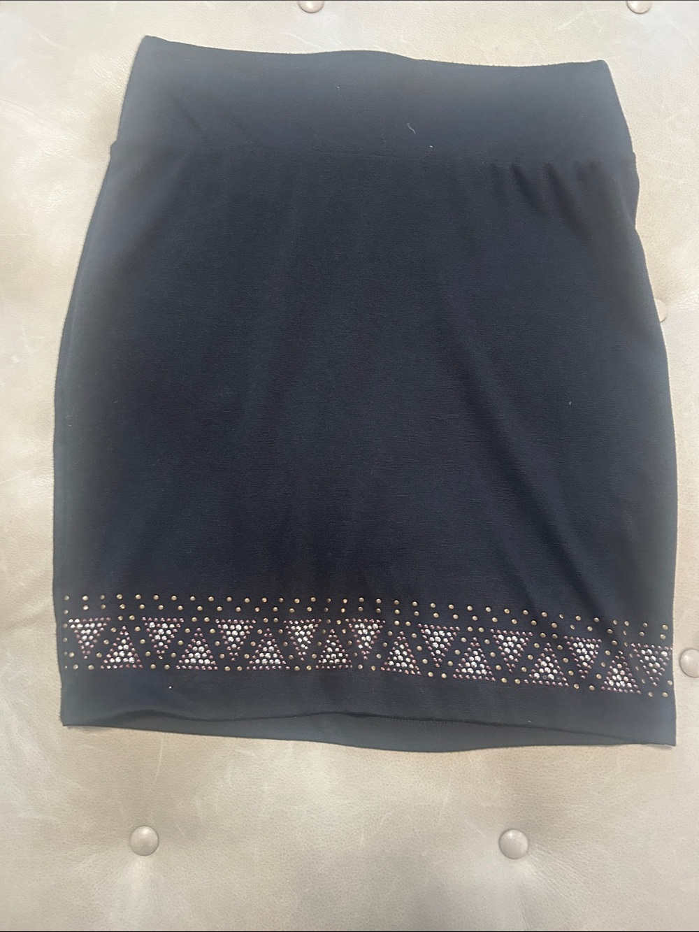 Maurices Black Pencil Skirt with Studded Hem, mini
